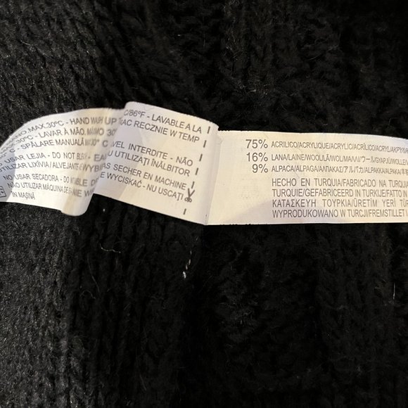Zara Long Black Wool & Alpaca Cardigan Sweater - Picture 5 of 5